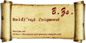 Belányi Zsigmond névjegykártya
